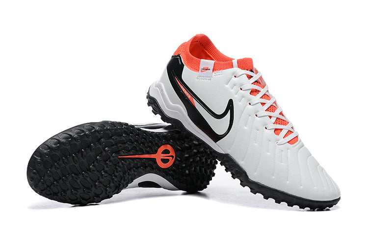 Chuteira Society Nike Tiempo Legend 10 TF – Branco/Laranja